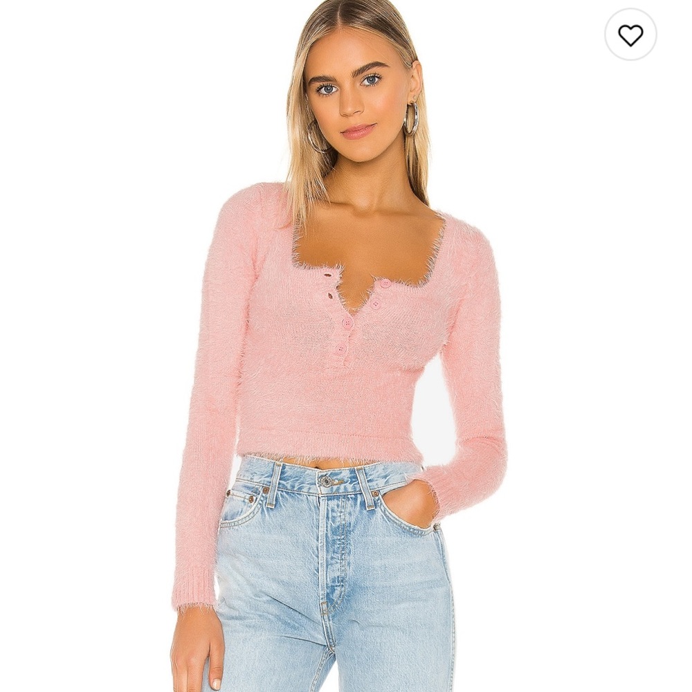 REVOLVE Pink Fuzzy Sweater